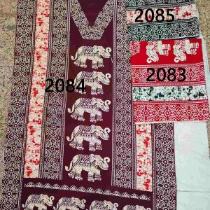 Black Regal Elephant Print Indonesian Cotton