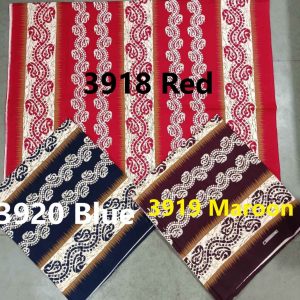 Blue Chanderi Batik Stripes Print