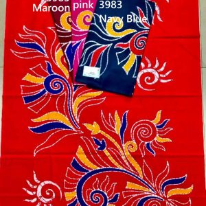 Red Floral Swirl Batik Print