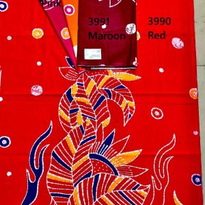 Yellow Floral Swirl Batik Print