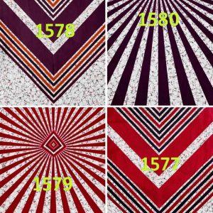 Maroon Geometric Stripe Print Cotton Fabric