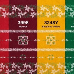 Yellow Floral Border Cotton Fabric