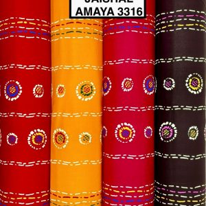Black Amaya Bandhani Dot Print Cotton Fabric