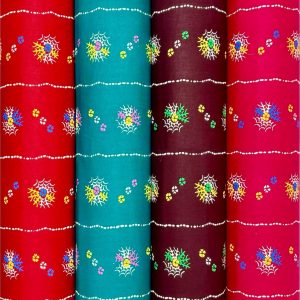 Maroon Amaya Bandhani Dot Print Cotton Fabric