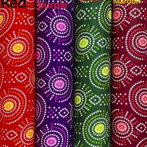 Red Premium Bandhani Dot Print Cotton Fabric