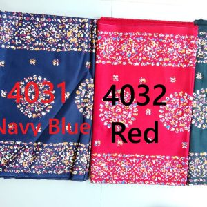 Red Round Neck Front Button Waist Belt Full Sleeve Nighty